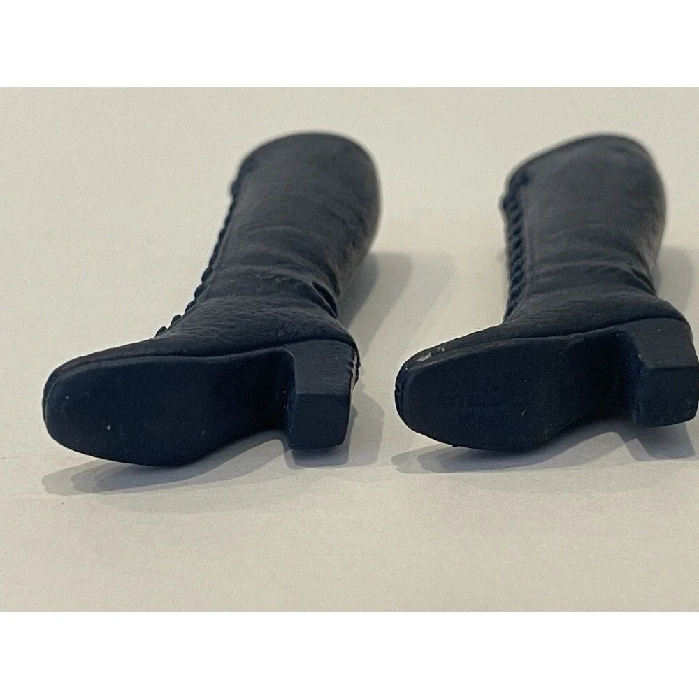 Vintage Superstar Barbie Navy Blue Lace-Up Squishy Boots 1970 Korea